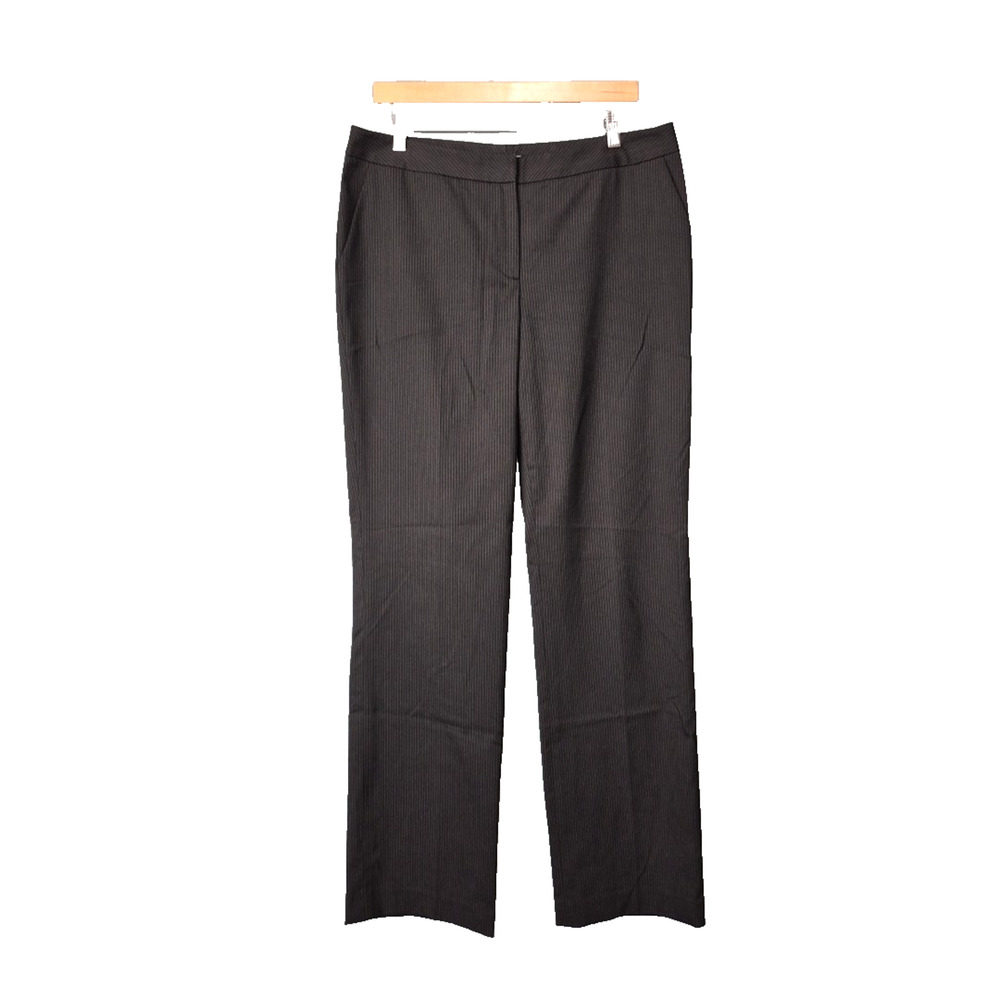 Semantiks Dress Pants Womens 12 Grey Pinstripes Flat Front Workwear Office